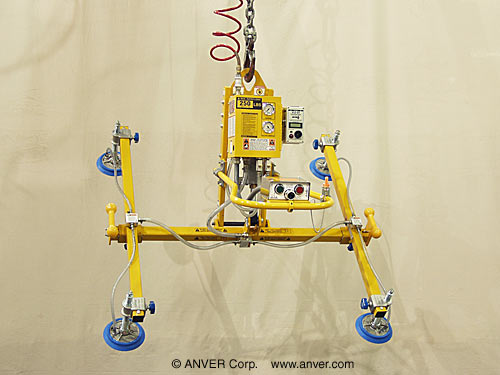 ANVER Four Pad Electric Lifter with Powered Tilt for Lifting and Tilting Glass Panels 7 ft x 6 ft (2.1 m x 1.8 m) up to 250 lb (113 kg)